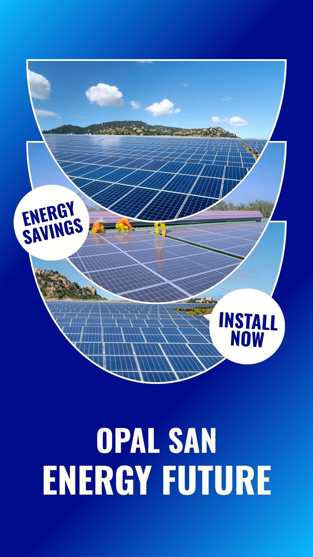 Blue and White Modern Solar Panel Installation Services Instagram Story